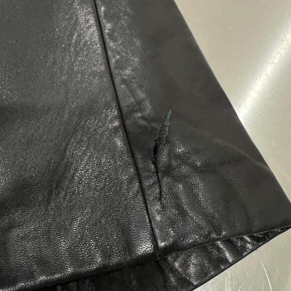 HUGO BUSCATI Vintage Leather Pants Womens 2P Black Straight Leg Mid Rise - Picture 13 of 13